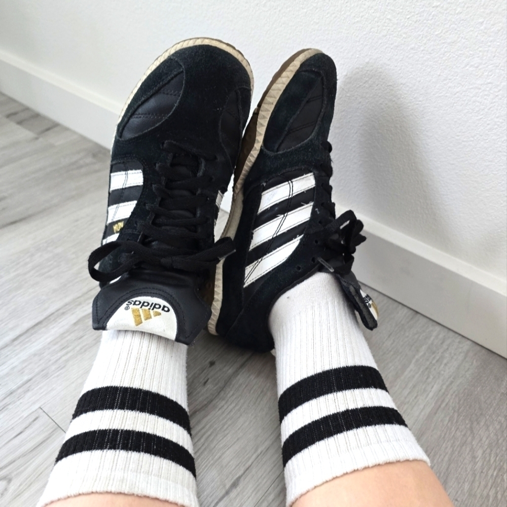 Adidas | Y2K Nova black leather sporty blokecore soccer sneakers | WMS 7